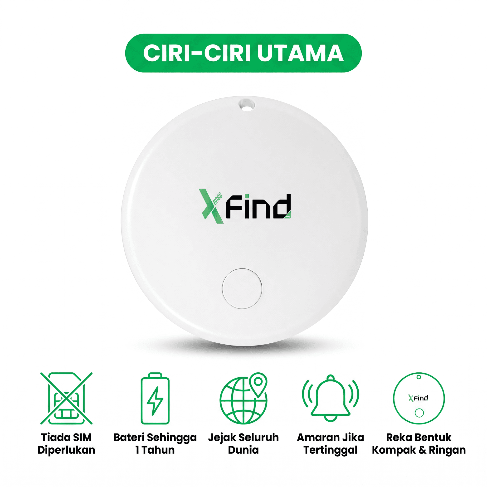 Ciri-ciri utama penjejak XFind